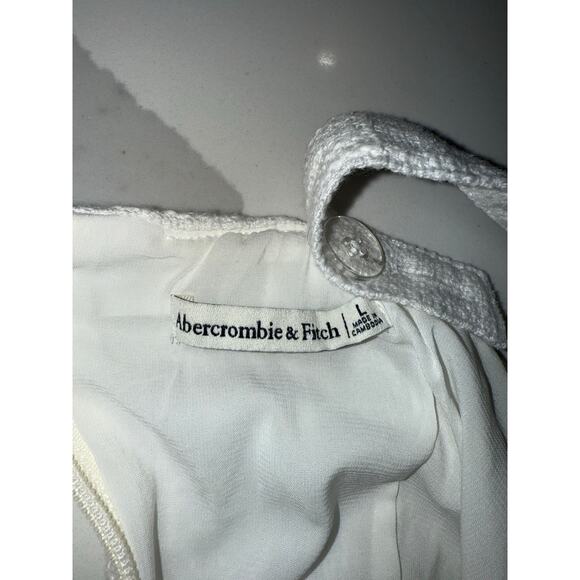 Abercrombie & Fitch Tweed Sleeveless Tailored Mini Dress White Size Large EUC - Picture 7 of 7